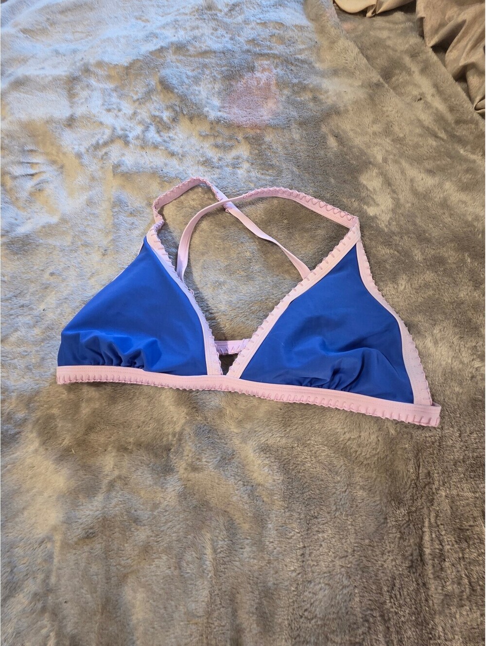Target xl Blue and Pink Triangle Bikini Top